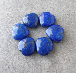 Lapis-lazuli naturel en forme de cœur, cabochon briolette calibré, pierre précieuse en vrac pour bijoux, cristal de guérison - Product Image 2