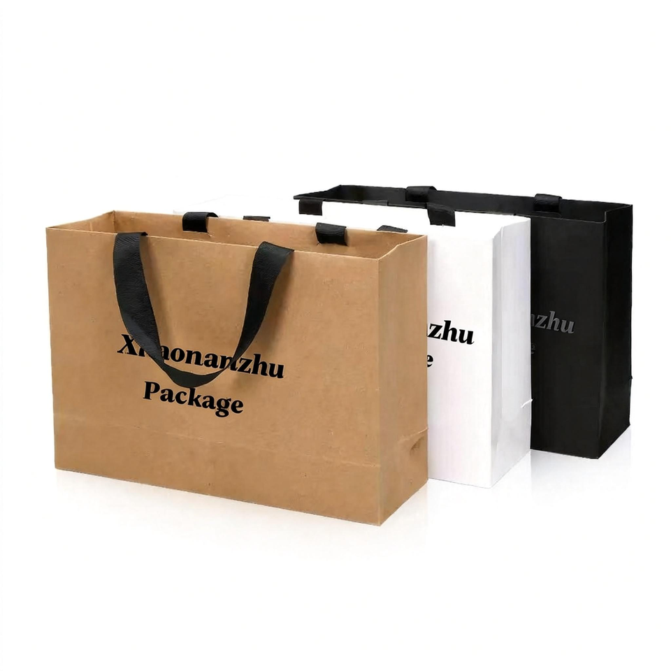 Factory-Made Luxury Kraft Paper Bags with Rope Handles Custom Logo ...