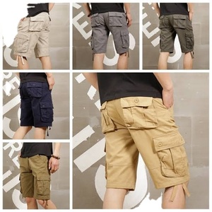 กางเกงขาสั้นผ้าฝ้ายระบายอากาศมีกระเป๋าหลายใบสำหรับผู้ชาย3D โลโก้ตามสั่งฤดูร้อน - Product Image 2