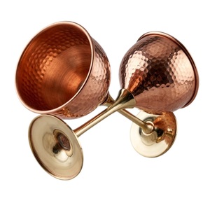 Copas de cóctel de cobre martillado hechas a mano de alta calidad, copas de cóctel de lujo con baño de cobre para hotel, bar y regalos premium. - Product Image 2
