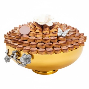 Greatest Quality Gold Finish Metal <b>Chocolate</b> Bowl Elegant Decorative Bowl <b>Chocolate</b> Platter For Special Occasions And Events - Product Image 2