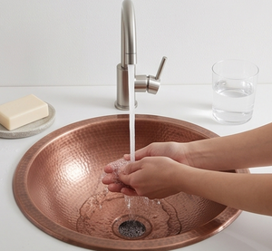 Rustic Vintage Copper <b>Sink</b> Elegant Handcrafted Finish Durable Premium Craftsmanship Ideal For Trendy Home Interiors - Product Image 4