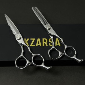 440c Professional Salon Right <b>Handed</b> Barber <b>Scissors</b> Stainless Steel Sharp Personalized Logo Printing High Quality Low Price - Product Image 1