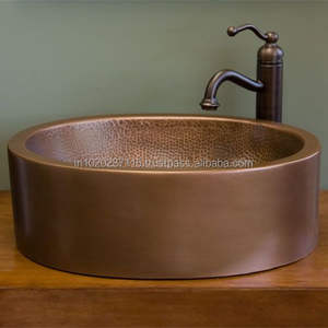 Lavabo de cobre vintage para cocina rústica, baño, lavabo de metal hecho a mano, estilo granja, decoración del hogar - Product Image 3