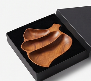 Plateau de service irrégulier en bois massif fait main, design minimaliste, couleur marron, vaisselle élégante pour la maison et les événements de mariage - Product Image 6