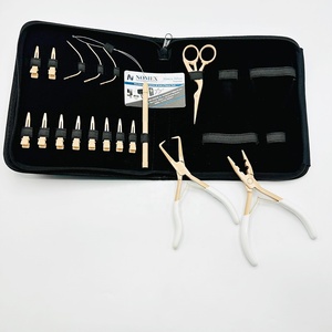 Kit d'outils de salon de coiffure inclus 2 pinces 1 ciseaux 10 pinces 3 aiguilles de type C et une boucle d'extension de cheveux utilisée pour la coiffure - Product Image 2