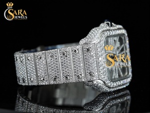 นาฬิกาเพชรโมอิสสีโรสโกลด์สีโรสโกลด์สายสเตนเลสสไตล์ฮิปฮอป - Product Image 2