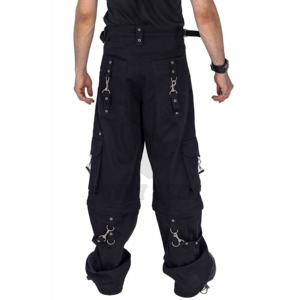 Pantalones Cargo de Inspiración Gótica, Cintura Alta, Pierna Ancha, Estilo Utilitario para un Look Casual Urbano - Product Image 4