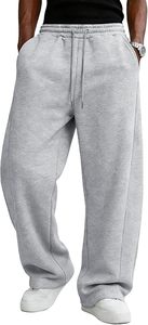 Unisex Sports Panel Contrast Gothic Knitted Eco-Friendly <b>Waterproof</b> Wide Leg Nylon/Cotton Loose Straight Pants <b>Trousers</b> - Product Image 4