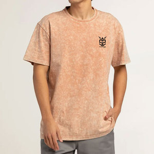 Servicio OEM, Camiseta de Corte Holgado con Lavado Ácido, Personalizada e Impresa para Hombre, 100% Algodón, Precio Bajo al por Mayor, Camisetas con Lavado Ácido para Hombre - Product Image 3