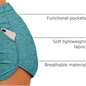 Shorts découpés au laser pour femme, en polaire perforé, taille haute, poches latérales, cordon de serrage, taille élastique, coupe décontractée, pour l'été - Product Image 3
