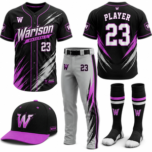 Top Trending Baseball Training Uniform Kit For Adult's Solid Color Sublimation Customized Youth Softball Uniform Set - Product Image 5