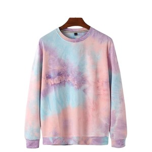 Sweat-shirt personnalisé avec logo, pour femmes, tie-dye pastel, col rond, pull unisexe, couple, streetwear kawaii, rose, bleu, coton - Product Image 1