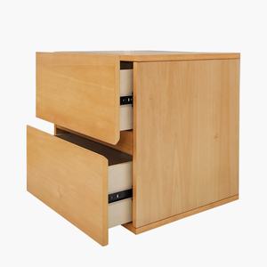 Table de chevet minimaliste en bois de caoutchouc à 2 tiroirs, table de chevet en bois écologique pour la chambre à coucher, personnalisable OEM/ODM - Product Image 5