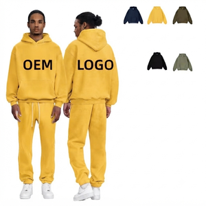 Survêtements pour hommes à épaules tombantes avec sweat à capuche ample, en molleton 100% coton 450 GSM, vierges, personnalisables - Product Image 6