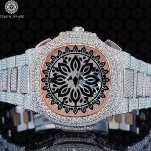 Charm Jewells Montre mécanique de luxe en acier inoxydable, cadran analogique de 40 mm, verre, fermoir pliant unisexe, date automatique, résistante à l'eau 10 ATM - Product Image 1