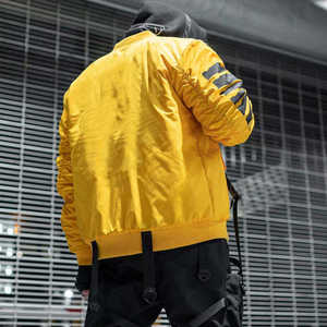 เสื้อแจ็คเก็ตเทคแวร์สีเหลือง สไตล์แทคติคอล สตรีทแวร์ บอมเบอร์ คาร์โก้ ยูบีร์น ไซเบอร์พังก์ ฮิปฮอป วินด์เบรกเกอร์ ยูทิลิตี้ แฟลตติ้งโค้ท สำหรับผู้ชาย - Product Image 5