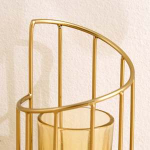 Gold Metal Tea <b>Light</b> Holder Cylindrical <b>Cage</b> Design Heat Resistant Eco-Friendly Durable Birthday Christmas Customized Home - Product Image 5