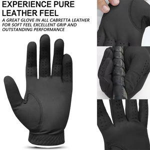 Guantes de golf en oferta para jóvenes, transpirables, de microfibra suave, color negro, guantes de golf de cuero Cabretta con dedos completos. - Product Image 2