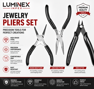 LUMINEX IMPEX <b>Long</b> <b>Nose</b> Stainless Steel Lightweight Jewelry Making & Polishing Pliers with Smooth Work - Product Image 2