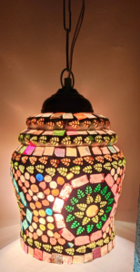 Lanterne en métal marocain antique, finition métal délicat, mosaïque en verre, lampe artisanale, portable, décoration de Noël, de mariage et de maison, DMO-008 - Product Image 2