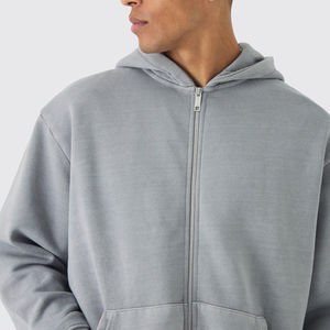 Nouveauté 2026 : Sweat à capuche zippé pour homme, design tendance, couleur unie, épais, personnalisable - Product Image 3