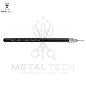 Kit de porte-aiguilles ventilés en aluminium noir avec poignée moletée double texture, aiguilles à crochet micro en acier, outils pour la confection de perruques en dentelle - Product Image 2