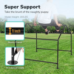 Tenda per Cani di Grandi Dimensioni 4*4*3.3FT, Colore Bianco Crema, Casette e Arredi per Animali Domestici - Product Image 4