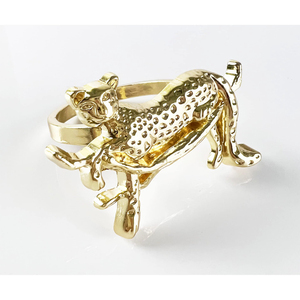 Luxury Home Decor Iron Loop Metal Leaf Design Napkin Ring Wholesale Gold Plated Metal Napkin Rings Leaf Design Dinner Parties - Product Image 2