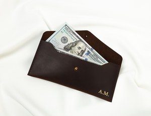 Low Profile Leather Wallet Discrete Long Envelope Money Pouch Clutch Purse Elegant Coin Pocket Minimal Card <b>Holder</b> for Cash - Product Image 3
