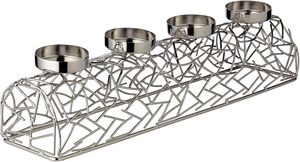 Support de bougie en métal argenté Glow Archieve, porte-bougie à 4 piliers, résistant à la chaleur, décoration de Noël pour la maison - Product Image 4