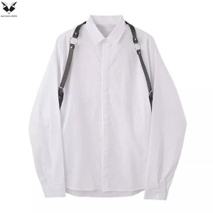 2026 Urban Punk Black Leather <b>Harness</b> for <b>Men</b> Adjustable Shoulder Straps With Metal Rings Techwear Inspired Body Accessory - Product Image 6