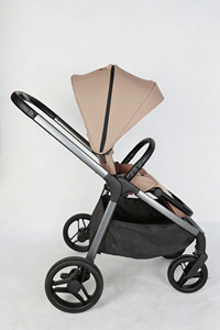Poussette bébé pliable à une main avec nacelle rigide, nouvelle poussette de luxe légère avec absorption des chocs, système de voyage OEM - Product Image 4