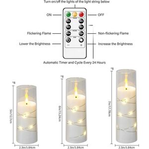 Set di 12 Candele LED Senza Fiamma con Timer, Atmosfera Romantica, Decorazione per la Casa, Candele Acriliche Stabili con Effetto Tremolante - Product Image 2