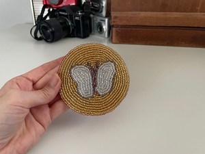 Handmade Butterfly <b>Beaded</b> <b>Coasters</b> Set of 2 - Product Image 4