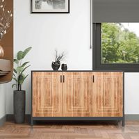 Meuble à chaussures en bois Saleem International à trois niveaux avec porte et siège, design moderne pour entrée et couloir - Chêne noir