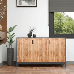 Zapatero de madera Saleem International con puerta, organizador de zapatos para entrada, pasillo y dormitorio con cerradura, color roble negro. - Product Image 6