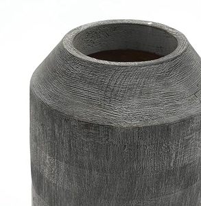 Handmade Modern Wooden <b>Round</b> <b>Table</b> Vase with Carved Flowers for Home Decor - Product Image 2