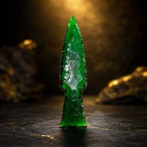 Cuchillo con Punta de Flecha Tallada en Vidrio de Obsidiana Verde Natural con Mango, Punta de Flecha de Cristal Hecha a Mano para Colección y Uso Espiritual - Product Image 3