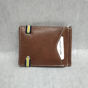 Secure Elastic Money Clip Wallets Men Purses Slim Short Card <b>Holder</b> Factory Wholesale Price Pilot <b>ID</b> Bifold Cowhide Leather Mans - Product Image 3