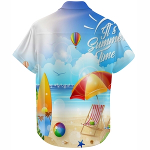 Camisa Aloha para Hombre, Estampado Personalizado, Transpirable, Ropa de Vacaciones, Ligera, Estilo Costero, Cierre de Botones, Informal, para Verano - Product Image 4