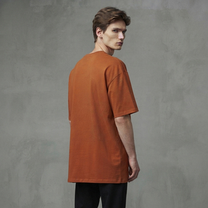 T-shirt surdimensionné personnalisé pour homme, col rond, tricoté, style décontracté, coupe épaules tombantes, grande taille, idéal pour l'été - Product Image 5