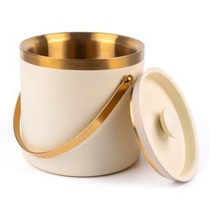 Vintage style brass ice bucket for <b>bar</b> counter decoration ideal for serving chilled <b>drinks</b> in luxury environments - Product Image 5