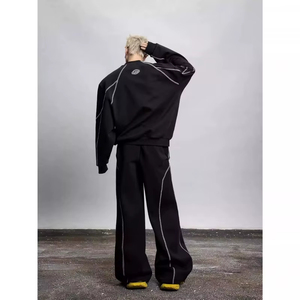 Conjunto de Sudadera con Capucha y Pantalones Acampanados de Algodón 100% con Estampado Personalizado, Lavado Ácido, Estilo Vintage, Ecológico y Transpirable, de Última Moda - Product Image 5