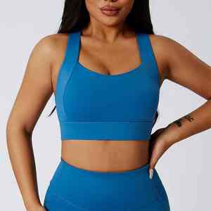 Soutien-gorge de sport pour femme, dernière mode, haute qualité, logo personnalisé, tissu côtelé, taille adulte, pour la gym et l'entraînement. - Product Image 6