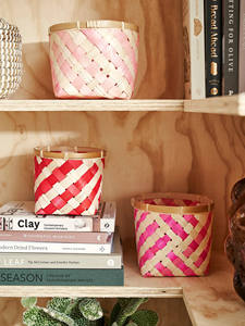 Mini panier en bambou, organisateur de cuisine, contenants de rangement, boîte alimentaire tressée avec compartiments, décoration pour la maison et le jardin, pot de plante - Product Image 5