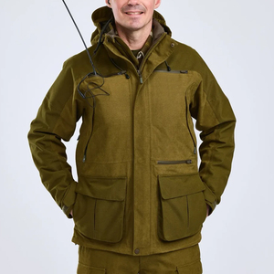 Chaqueta de Caza Transpirable con Capucha y Cremallera Completa para Hombre, Color Sólido, Cortavientos para Exteriores - Product Image 1
