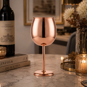 Copa de Vino de Cobre de 150 ml, Copa de Metal de Tallo Largo de 175 cm de Altura para Vino, Cócteles, Bodas, Eventos, Cenas y Regalos - Product Image 1