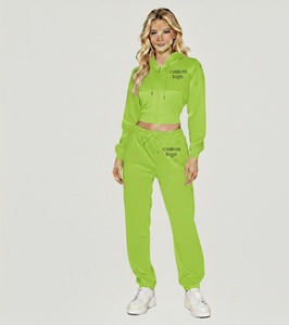 Conjunto Deportivo con Capucha para Mujer, Color Marrón, Pantalones Largos de Color Sólido, Casuales, con Bolsillos Laterales, 100% Algodón, Transpirable, para Otoño - Product Image 4