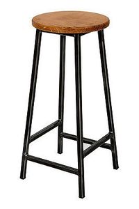 Table d'appoint tendance en fer avec plateau en bois, idéale pour les maisons au style contemporain et une décoration de pièce élégante - Product Image 2